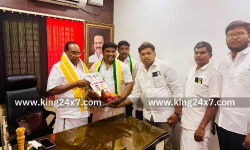 தி.மு.க. எம்.பி. அந்தியூர் ப.செல்வராஜுடன் கே.எஸ்.ராஜ் கவுண்டர் சந்திப்பு!!